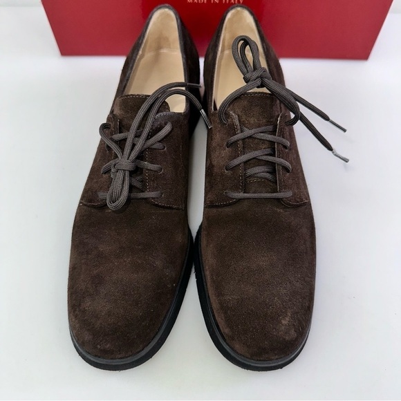 Salvatore Ferragamo Women’s Brown Suede Atto Oxford Dress Shoes 7.5 - Picture 5 of 10